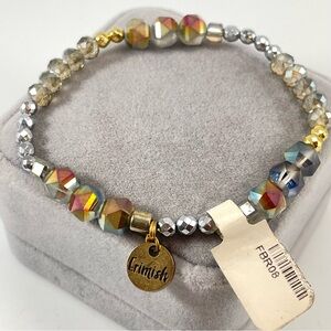 Erimish Faceted Glass AB Coated Beaded Stretch Bracelet